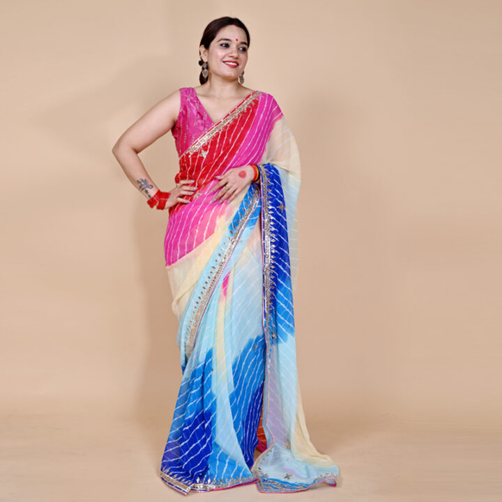 RANGREZZ- Hand Crafted Gota Patti Multi Coloured Saree
