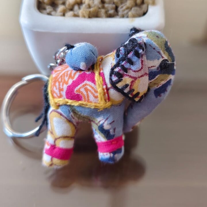 Unisex Handmade Elephant  Keychain Plush – Ethically Crafted by Women Artisans