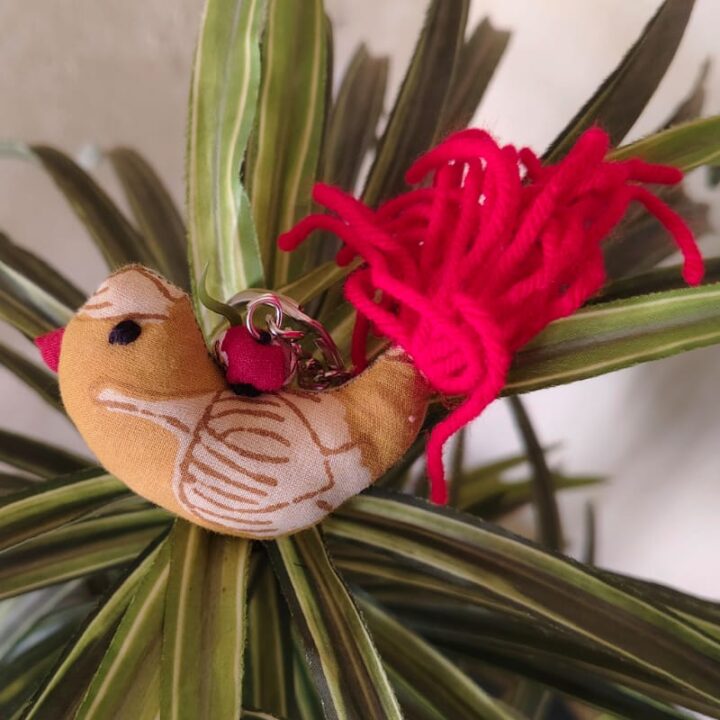 Unisex Handmade Bird  Keychain Plush – Ethically Crafted by Women Artisans