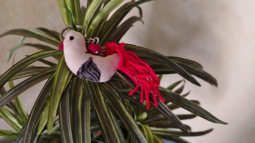 Unisex Handmade Bird  Keychain Plush – Ethically Crafted by Women Artisans - Image 3