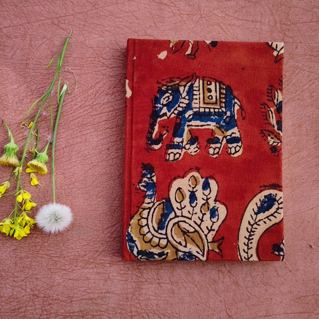 Handmade Paper Journal :  Hand-block  Fabric Cover Vintage Diary Notebook - Image 3