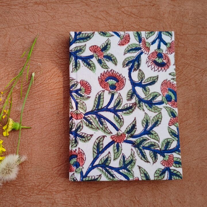 Handmade Paper Journal :Kantha Craft Fabric Cover Vintage Diary Notebook