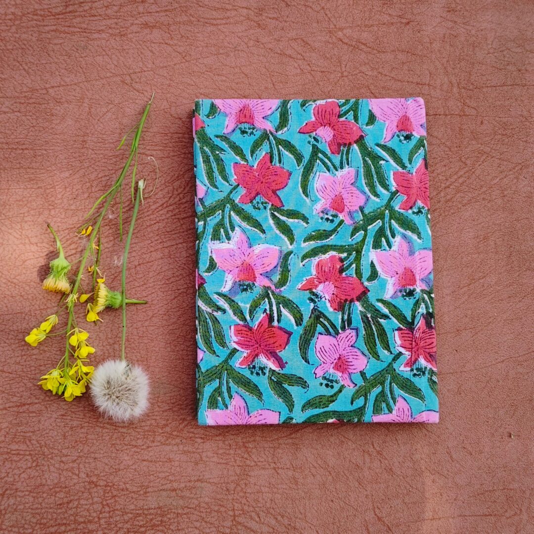 Handmade Paper Journal :  Hand-block  Fabric Cover Vintage Diary Notebook - Image 4
