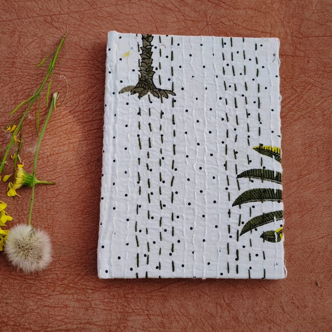 Handmade Paper Journal :Kantha Craft Fabric Cover Vintage Diary Notebook - Image 4