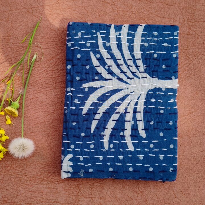 Handmade Paper Journal :  Hand-block  Fabric Cover Vintage Diary Notebook