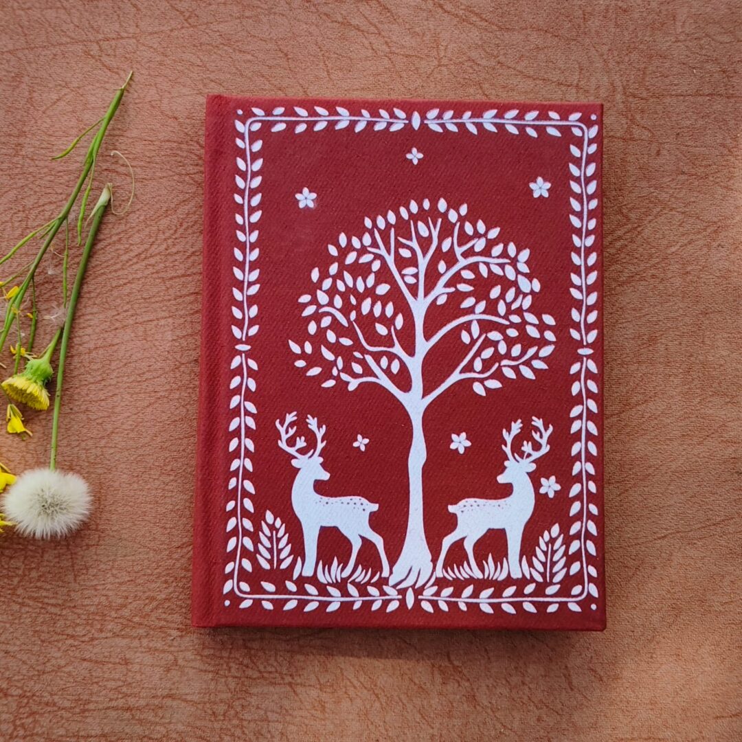 Handmade Paper Journal :  HandPainted  Cover Vintage Diary Notebook